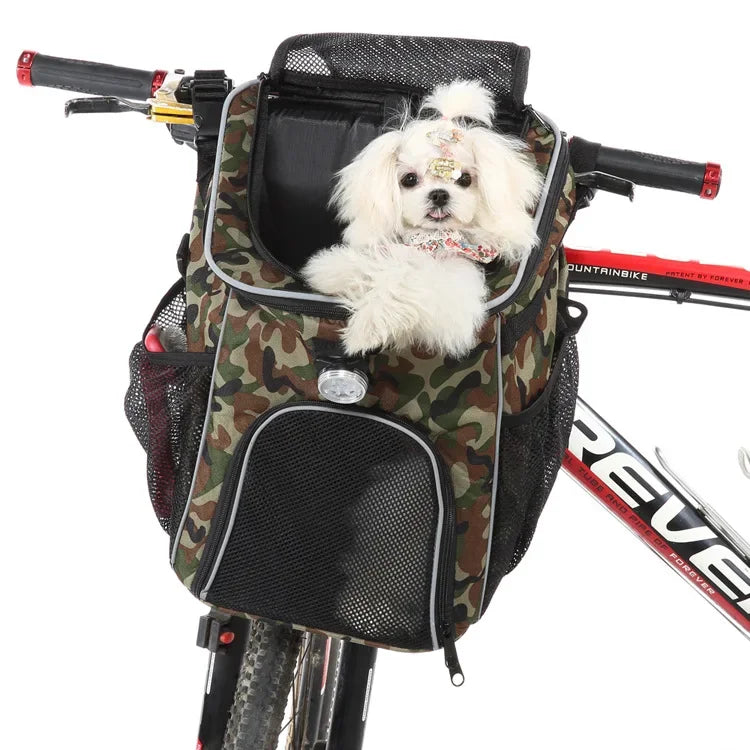 Multi-functional Pet Dog Bicycle Bag Outdoor Double-Shoulder Back Dog Bag Detachable Storage For Outings