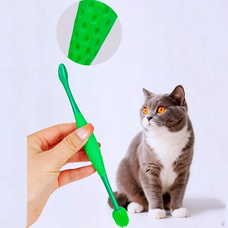 3 PCS Set Dog Toothbrush Set Pet Toothbrush  Double Head Rotating Toothbrushes for Dog Teeth Cleaning Oral Care Cat Toothbrushes Pet Supplies