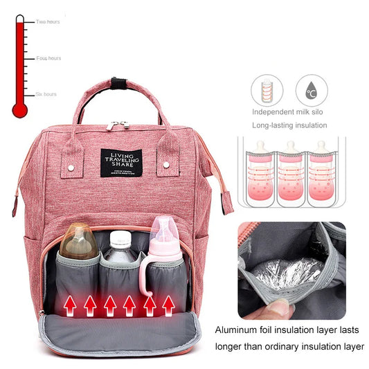 NEW Arrivals Outdoor Travel Nappy Backpack Diaper Bag Milk Bottle Storage Organizer Mummy Large Capacity Bags Mother Baby Multi-Function Waterproof Outdoor Travel Diaper Bags for Baby Care.