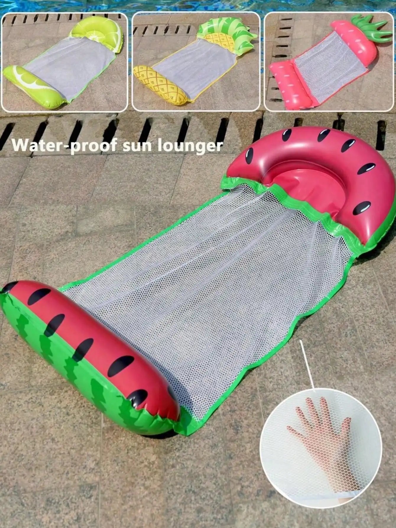 NEW Summer Foldable PVC Inflatable Floating Row Swimming Home Pool Water Hammock Air Cushion Bed Water Sports Water Bed Can Lie or Sit