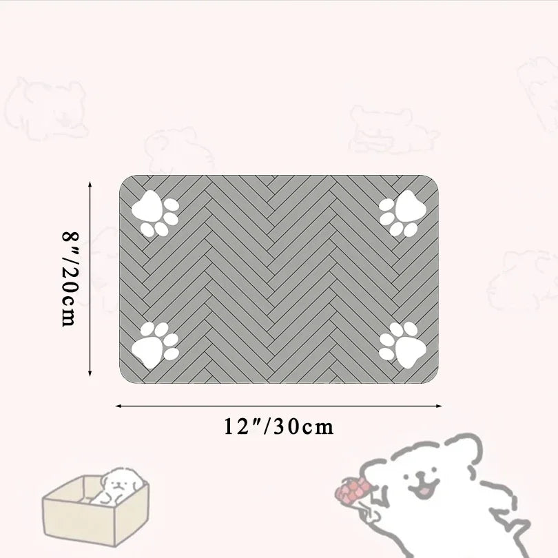 NEW Arrivals 40x60cm Pet Feeding Mat-Absorbent Pet Placemat for Food and Water Bowl, with Waterproof Rubber Backing, Quick Dry Water Mat for Dog Cat