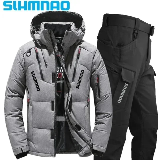 NEW M(50kg) - 4XL (100KG) 7 Colors -40* Degrees  Men's Goose Down Jacket and Tactical Pants, Winter Fishing Suit, Warm, Snow Skiing, Mountain Climbing, Hunting Sportswear