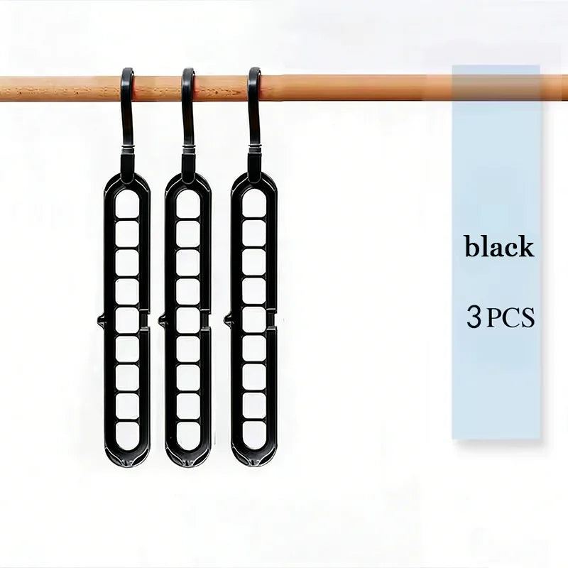 5 PCS Set 9-Hole Clothes Hanger Organizer Wardrobe Space Saving Storage Hanger for Clothes Folding Magic Hangers Closet Drying Racks Home Clothing Accessories