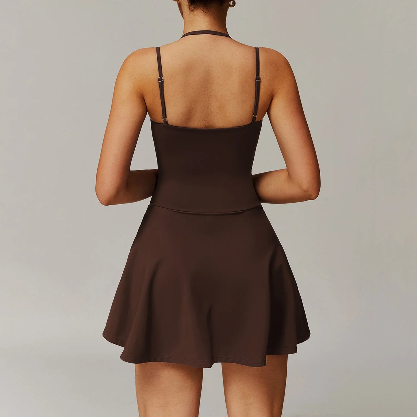 New S-50Kg- XL-80Kg 5 Colors Women Sleeveless Tennis Dresses Fitness Gym Clothes Yoga Jumpsuit Tracksuit Set running Sports Skorts Suspender Slip dress