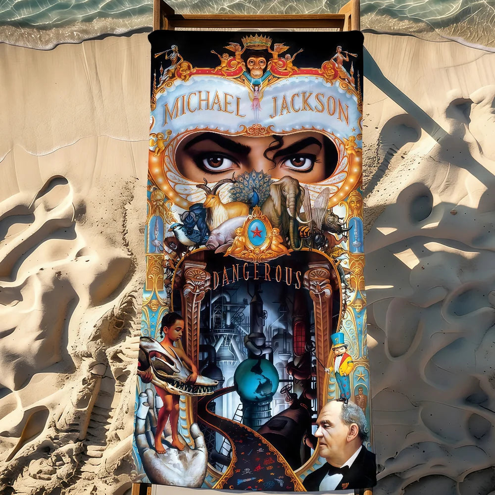 Michael Jackson 70x140cm - 150x260cm 7 Sizes Bathing Shower Towel Sports Quick Dry Travel Beach Camping Gear Sandproof Soft Light Large Beach Towel