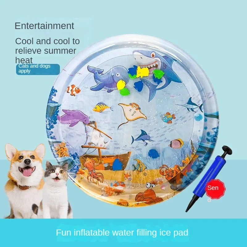 Pet Inflatable Water Mat, Dog Toy, Thickened and Durable Water Mat, Outdoor Water Toy