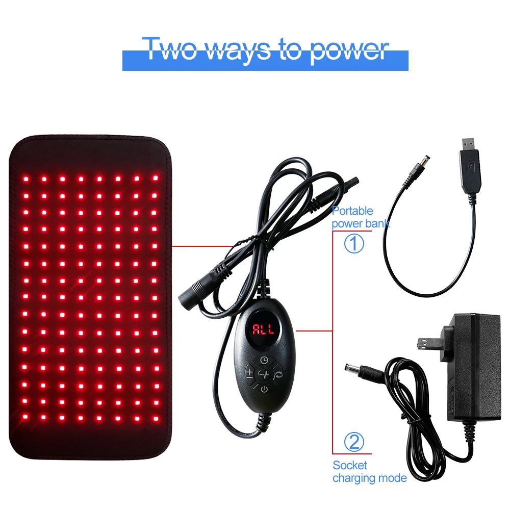 LED Red Light Massage Belt 120 LEDs Back And Waist Pain Relief Relax Belt Muscle Pain Relief 660nm 850nm Body Care Belt