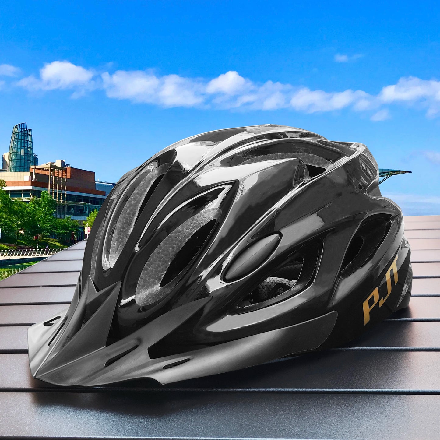 PMT Lightweight Cycling Helmet Comfort Lining Hollow Riding Safety Head Protection Bicycle MTB Helmet Carbon Pattern Bike Helmet