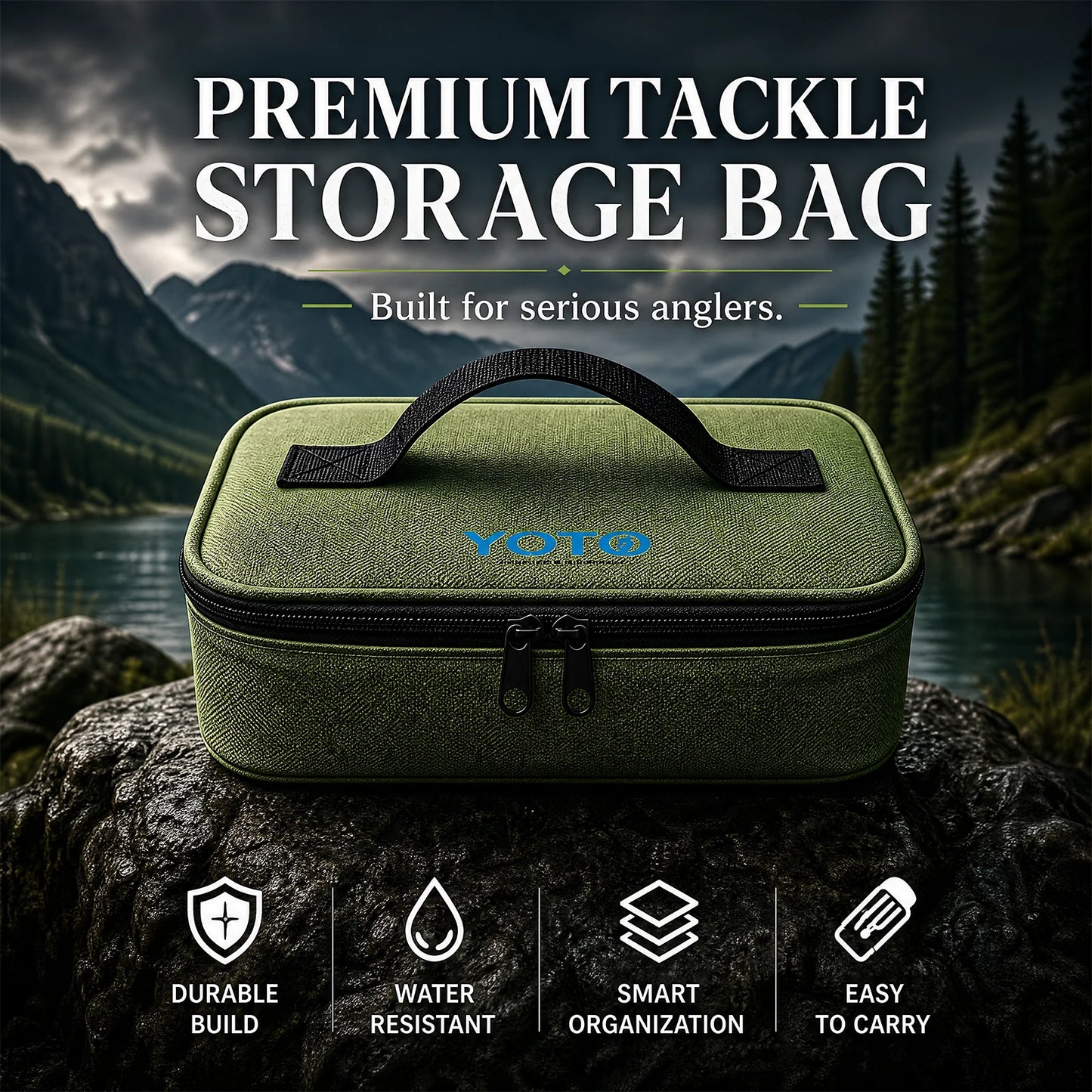 Large Capacity Fishing Lure Bag Suitable for Trout, Sea Fishing, Pier & Freshwater Tackle Organizer with Reel Case Water Sports Fishing Accessories