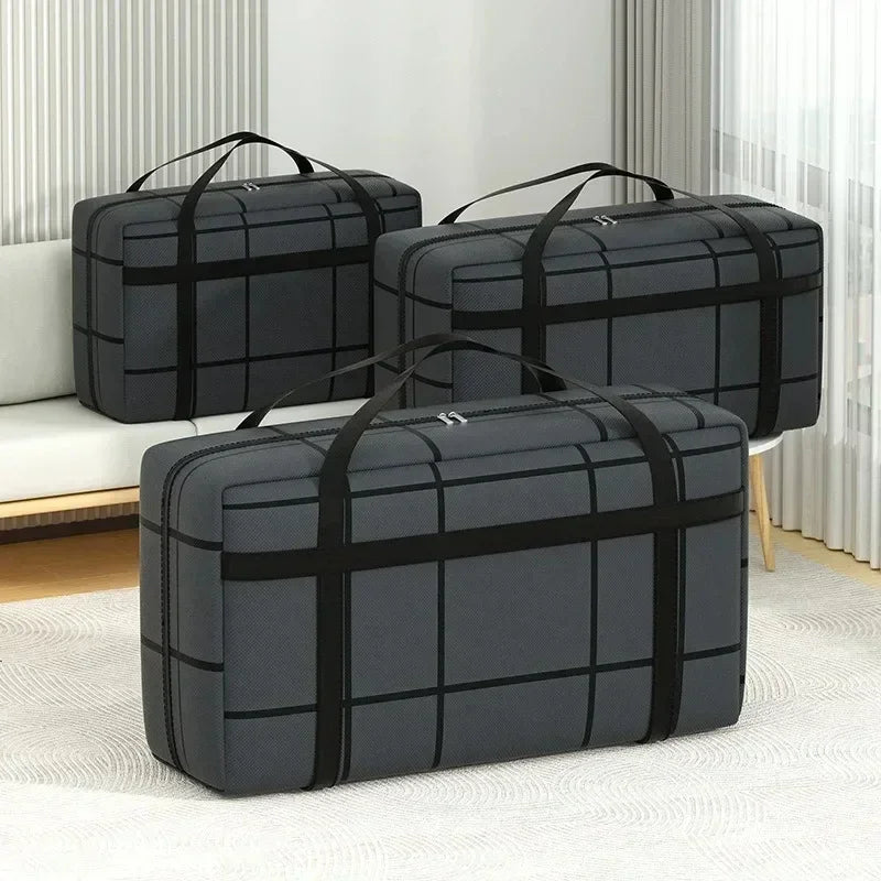 3 PCS Set Large Capacity Outdoor Moving Travel Packing Hand-Held Clothes Storage Organizer Bag Foldable Dust-Proof Non-Woven Fabric Packing Bags Bedroom Wardrobe Organizer Sets