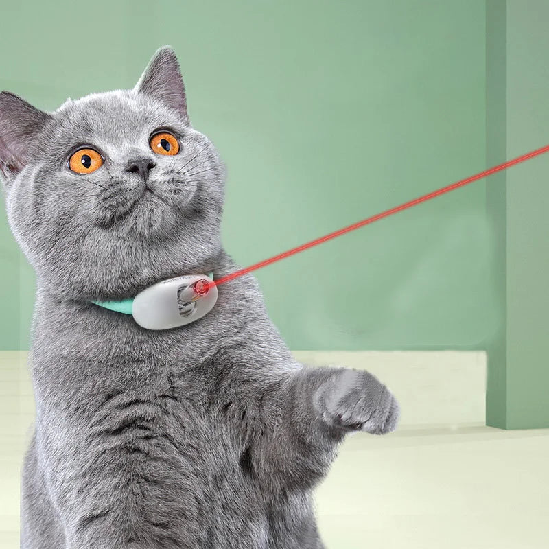 Laser Teasing Cat Collar Electric USB Charging Kitten Amusing Toys Interactive Training Pet Items Automatic Cat Toy