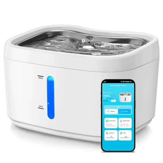 NEW Arrivals TUYA APP Cat Water Fountain 84 OZ/2.5L Automatic Fountain Dog Water Fountain Suitable For Stainless Steel Pets Drinking Bowl Pets Supplies