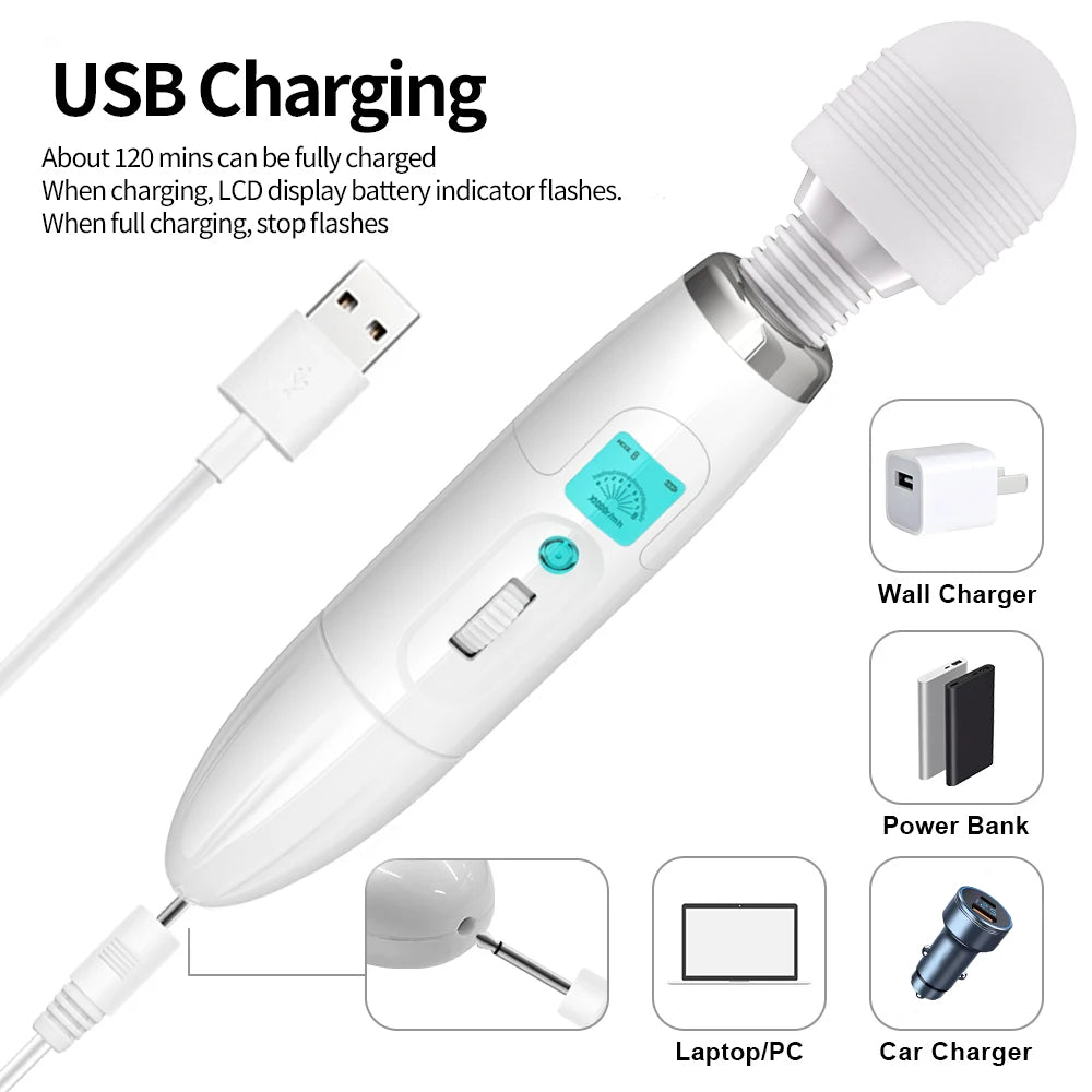 NEW!!!! HOT SALE!!!! Wireless Vibrator USB Rechargeable Massager Sex Toys for Woman Masturbator Silicone  Erotic AV Magic Wand Clitoris Stimulator Women Masturbation Supplies Adults 18+ Sex Toys Products