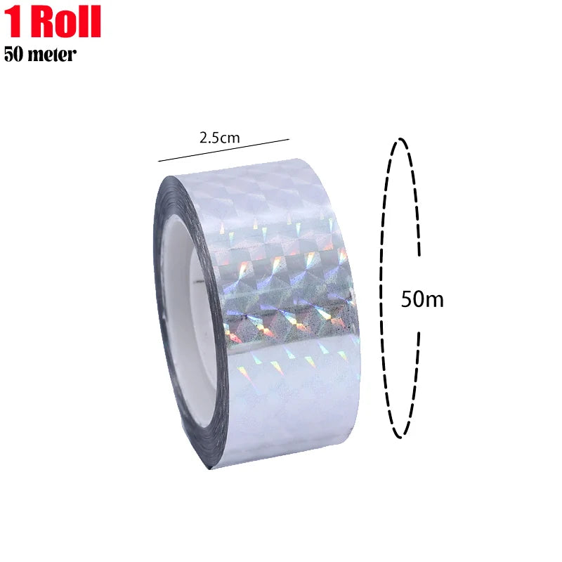 4 Rolls Set Protect your Garden Bird Scare Tape Anti Bird Flashing Reflective Ribbon Tapes Double-Sided Birds Repellent Keep Pigeons Away Garden Pest Control Home Garden Tools Sets