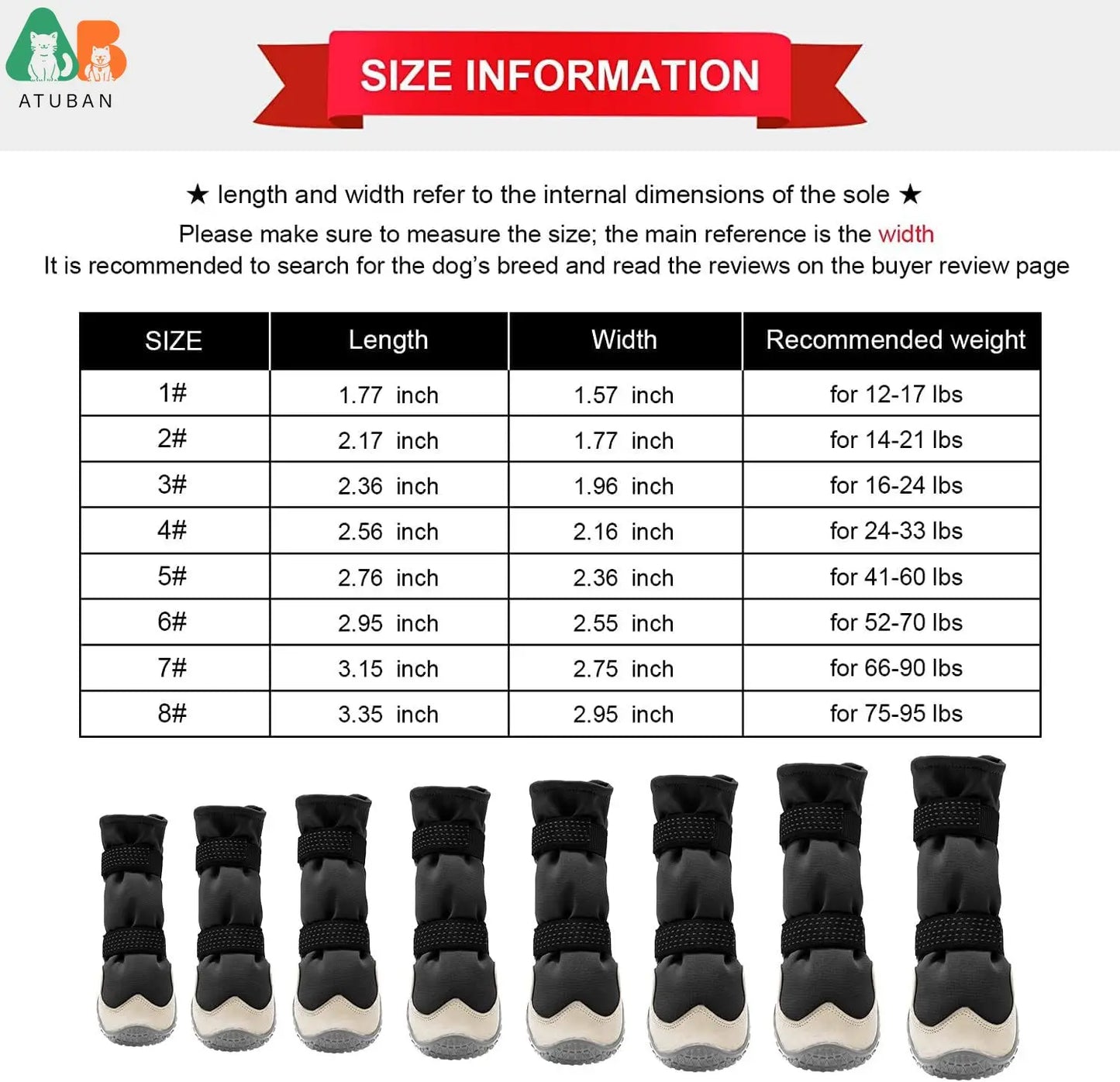 Dog Shoes for Hot Pavement Anti-Slip Dog Boots & Paw Protectors for Summer Rainy Day Dog Snow Boots Waterproof Dog Shoes