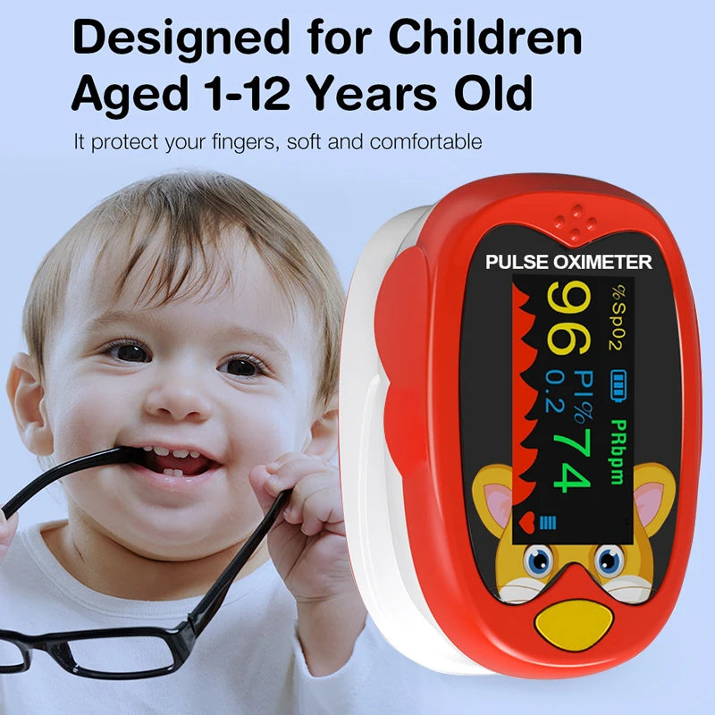 2 PCS Set USB Kids Infant Finger Oximeter Or Non Contact Infrared Forehead Thermometer Digital LCD Fever Detector Heart Rate SpO2 Electronic Monitor Medical Devices Health Care Supplies.
