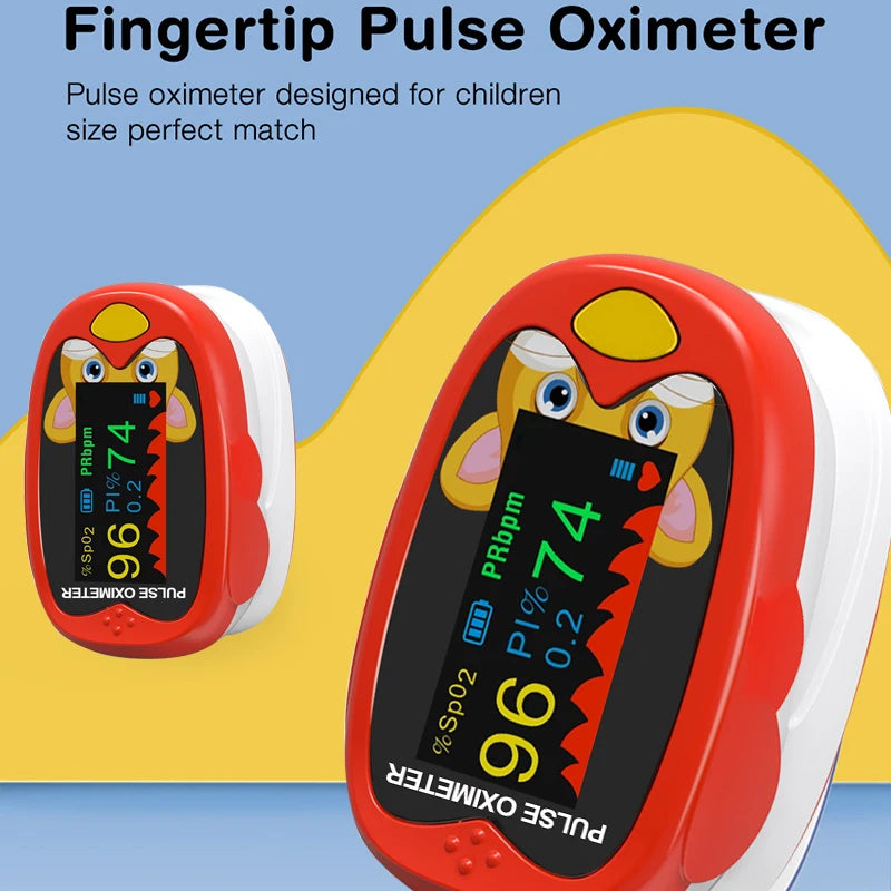 2 PCS Set USB Kids Infant Finger Oximeter Or Non Contact Infrared Forehead Thermometer Digital LCD Fever Detector Heart Rate SpO2 Electronic Monitor Medical Devices Health Care Supplies.
