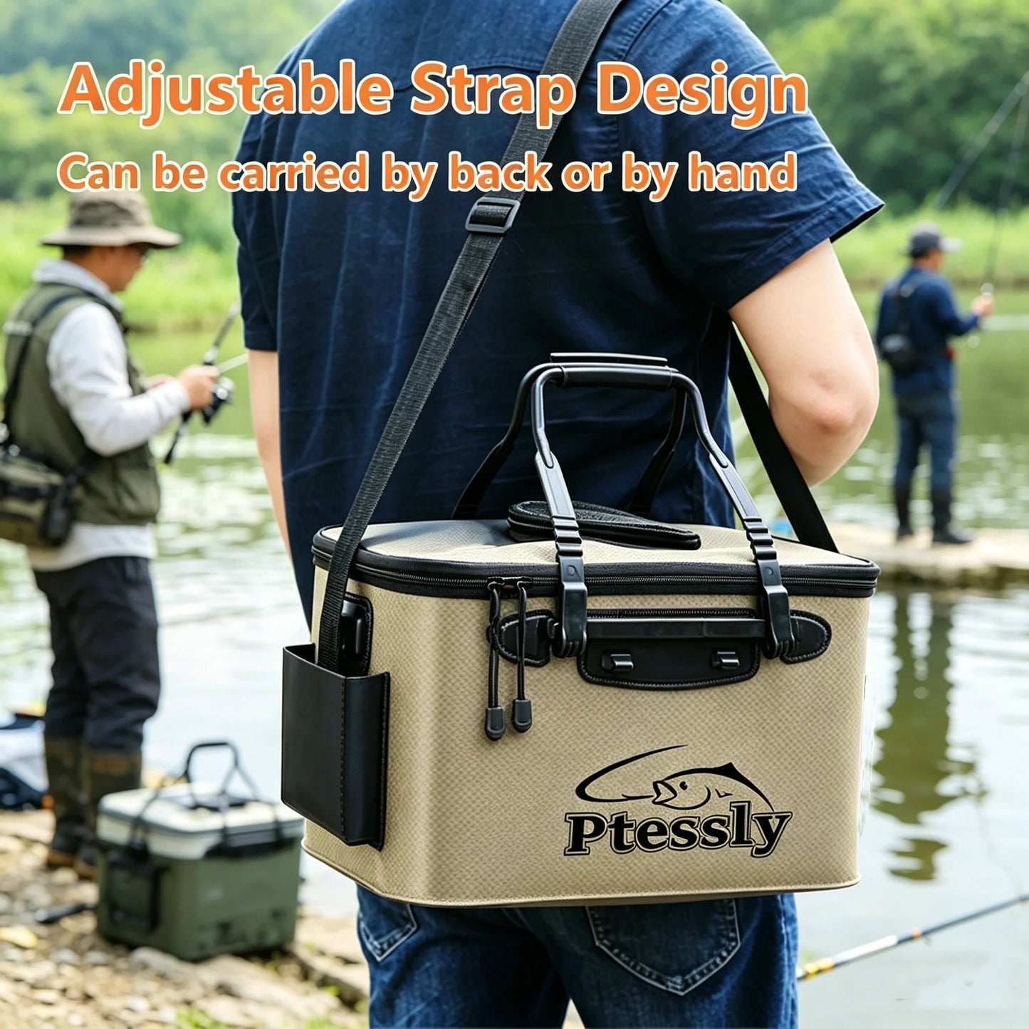 Small(30-11L) Large (40-28L) Durable EVA Portable Fishing Gear Bag - Quick-Collapse Live Fish Bucket & Tackle Storage - Perfect Camping Water Sea Container River Lakes Fishing Accessories