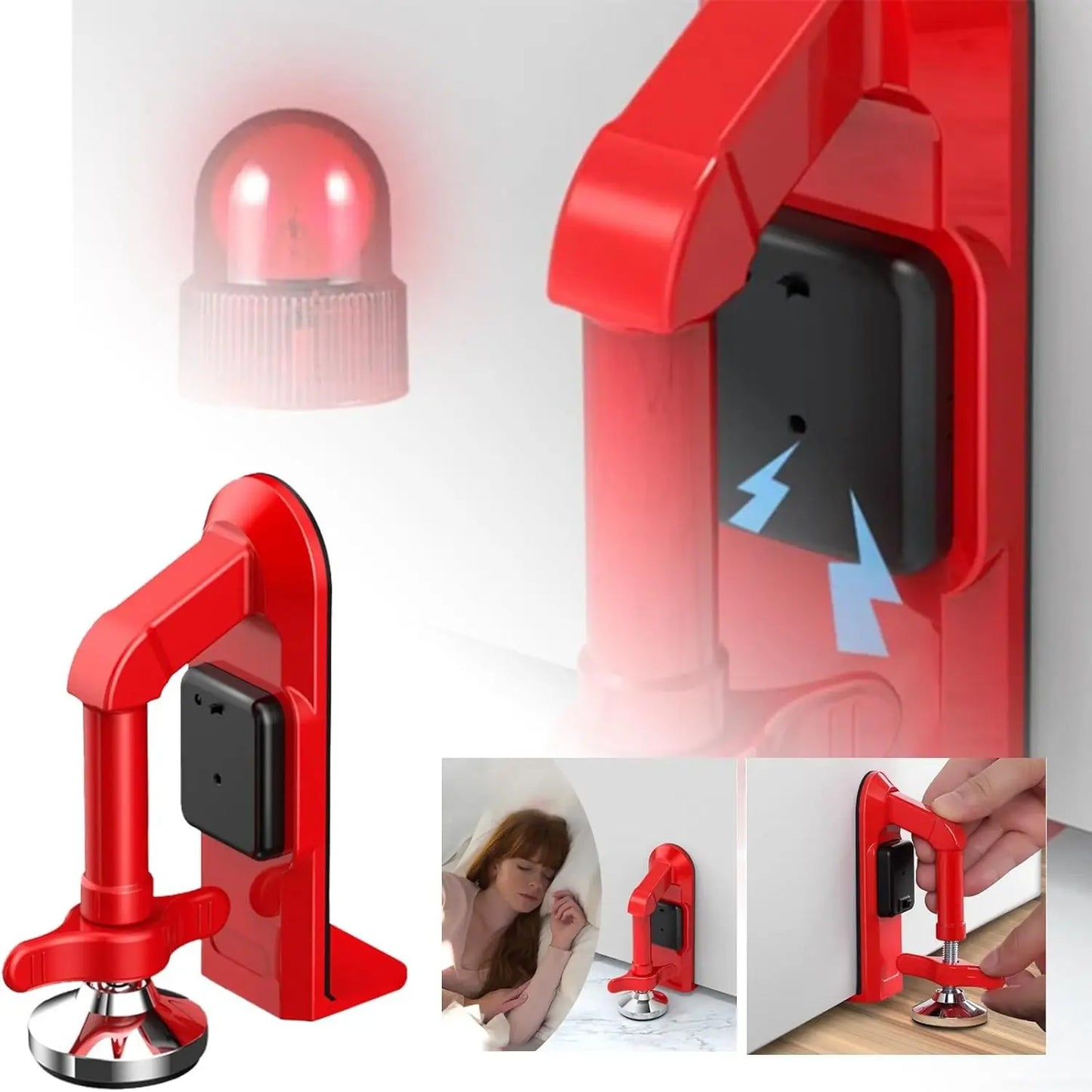 NEW Arrivals Hot Alarm Door Stopper Jammer Portable Battery Powered Door Lock For Women Security Protection Office Hotel Door Stops Anti-Theft Burglary Alarm Block System