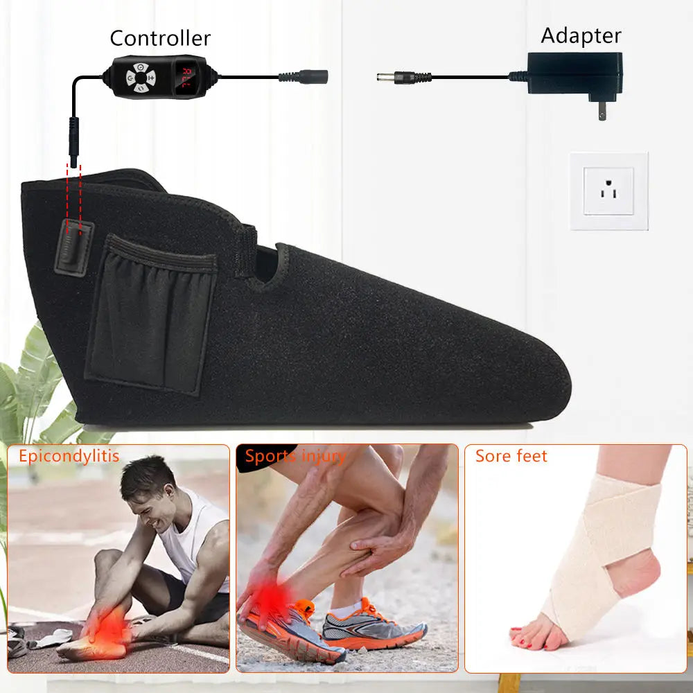 2 PCS Set New Red & Infrared Light Feet Shoes Wraps Toes & Ankle Knees with Controller Led Near Infrared Light Boots for Plantar Fasciitis Treatment Pain Relief Therapy