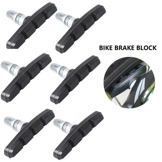 4-6pcs Bike Brake Blocks Rubber Cycling Part Tools MTB Mountain Road Bicycle Lightweight V-brake Shoes Pads Bicycle Accessories