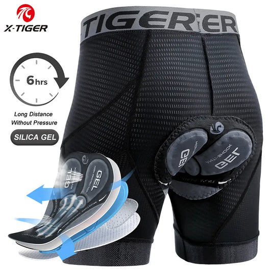 Men's Cycling Underwear Shorts 5D Padded Sports Riding Bike Bicycle MTB Liner Shorts with Anti-Slip Leg Grips