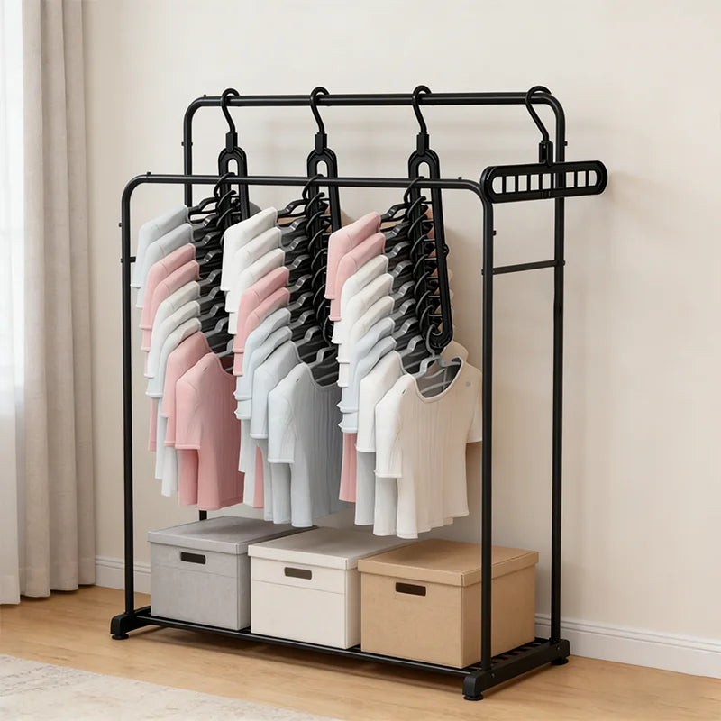 5 PCS Set 9-Hole Clothes Hanger Organizer Wardrobe Space Saving Storage Hanger for Clothes Folding Magic Hangers Closet Drying Racks Home Clothing Accessories