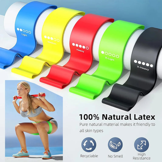 NEW Arrivals 5 PCS Set with Bag TPE Resistance Bands Fitness Set Rubber Loop Bands Strength Training Workout Expander Yoga Gym Equipment Elastic Rubber Loop Outdoor Home Gym Accessories