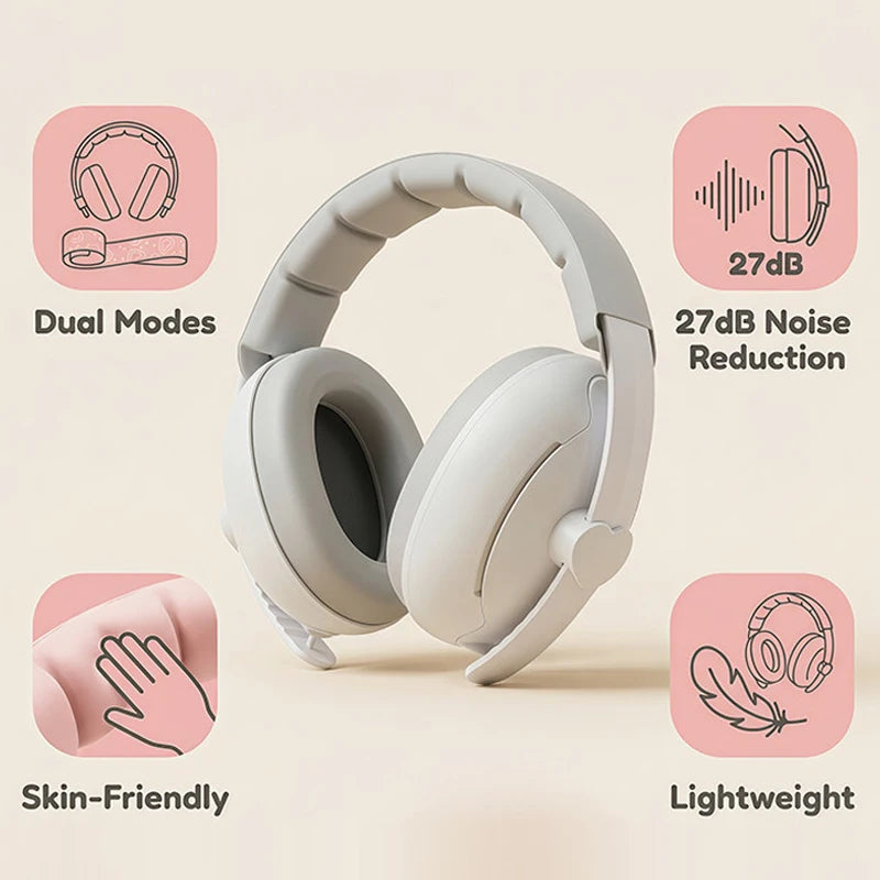 2 in 1 4 PCS Set PC Baby Infants Ear Protection Noise Cancelling Headphones for Babies Toddler , 2-in-1 Baby Ear Protection, Baby Travel Essentials for Outdoor Travel Sport Events Earmuffs Baby Care Supplies