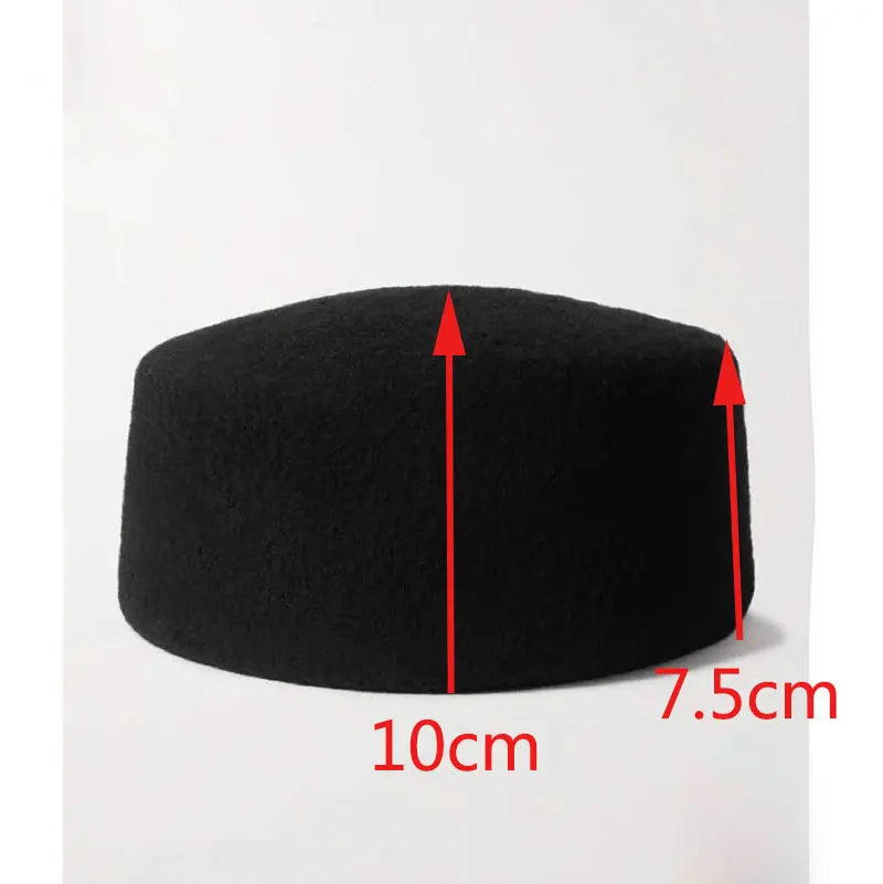 12 Colors Uzbekistan Retro Flight Attendant Ball Hat Women's 100% Wool Felt Beret Party Charming Hat Wedding Cocktail Party Medicine Box Hat