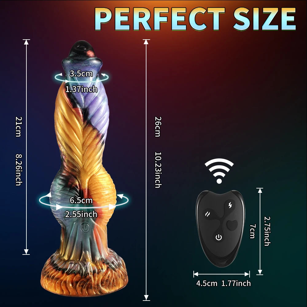 10.2inch Telescopic Dildo 3IN1 Monster Thick Dildos 7 Vibration 7 Thrusting Suction Cup Dildo Anal Sex Toys for Women Men Couple