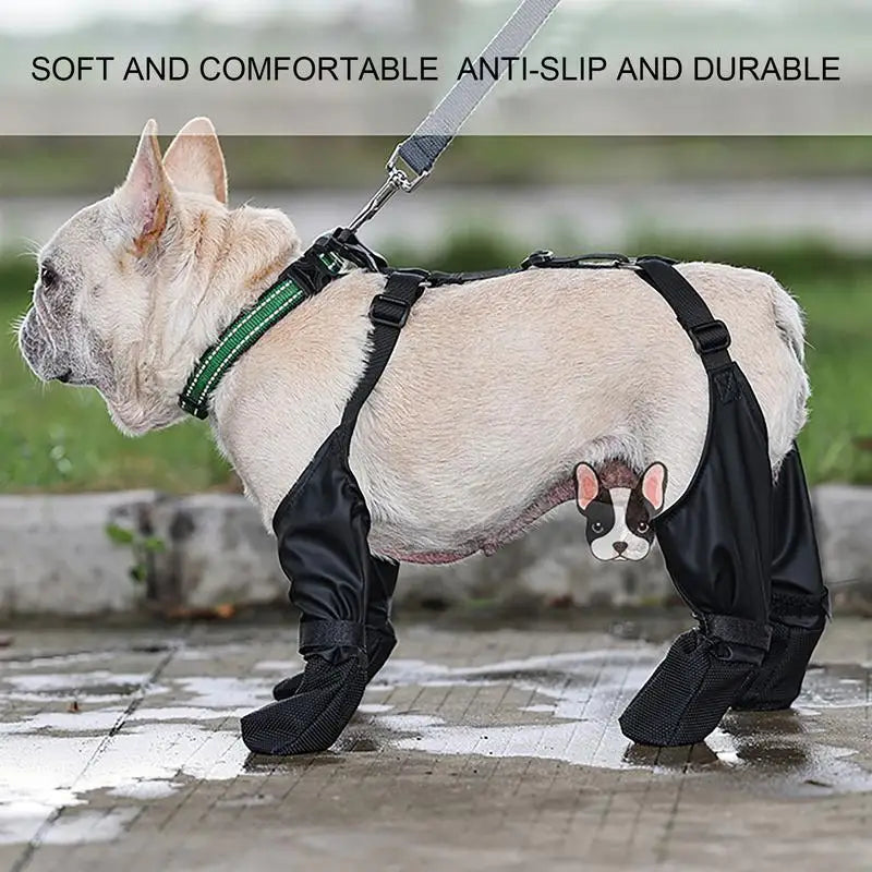 Dog Shoes Waterproof Adjustable Dog Boots Rain Day Pet Breathbale Shoes For Outdoor Walking Soft French Bulldog Paws Protector