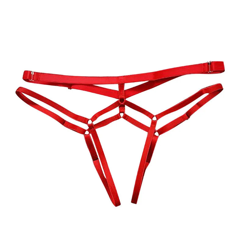 S-3XL Plus Size Sexy Women Bandage Hollow Out G-String Thong Tanga Panties Lingerie T Back Transparent Lingerie Ladies Open Crotch Toy Panties Underwear