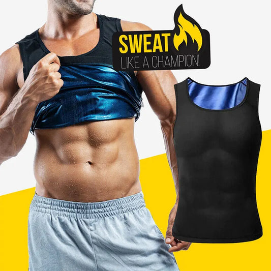 NEW Arrivals S-2XL 2 Colors Heat Trapping Vest Pullover Sweat Enhancing Shirts Workout Tank Top Sauna Shapewear Waist Trainer for Men Compression Fitness Sports Apparel Supplies