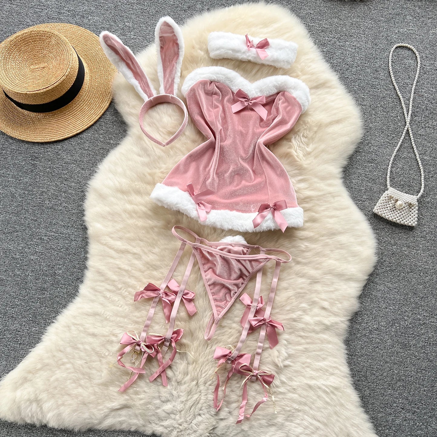 Women Preppy Style Sexy Uniform Sets 2024 V Neck Sheer Top+Lace Up Mini Skirt+Thongs Hollow Out Cosplay Porn Suits