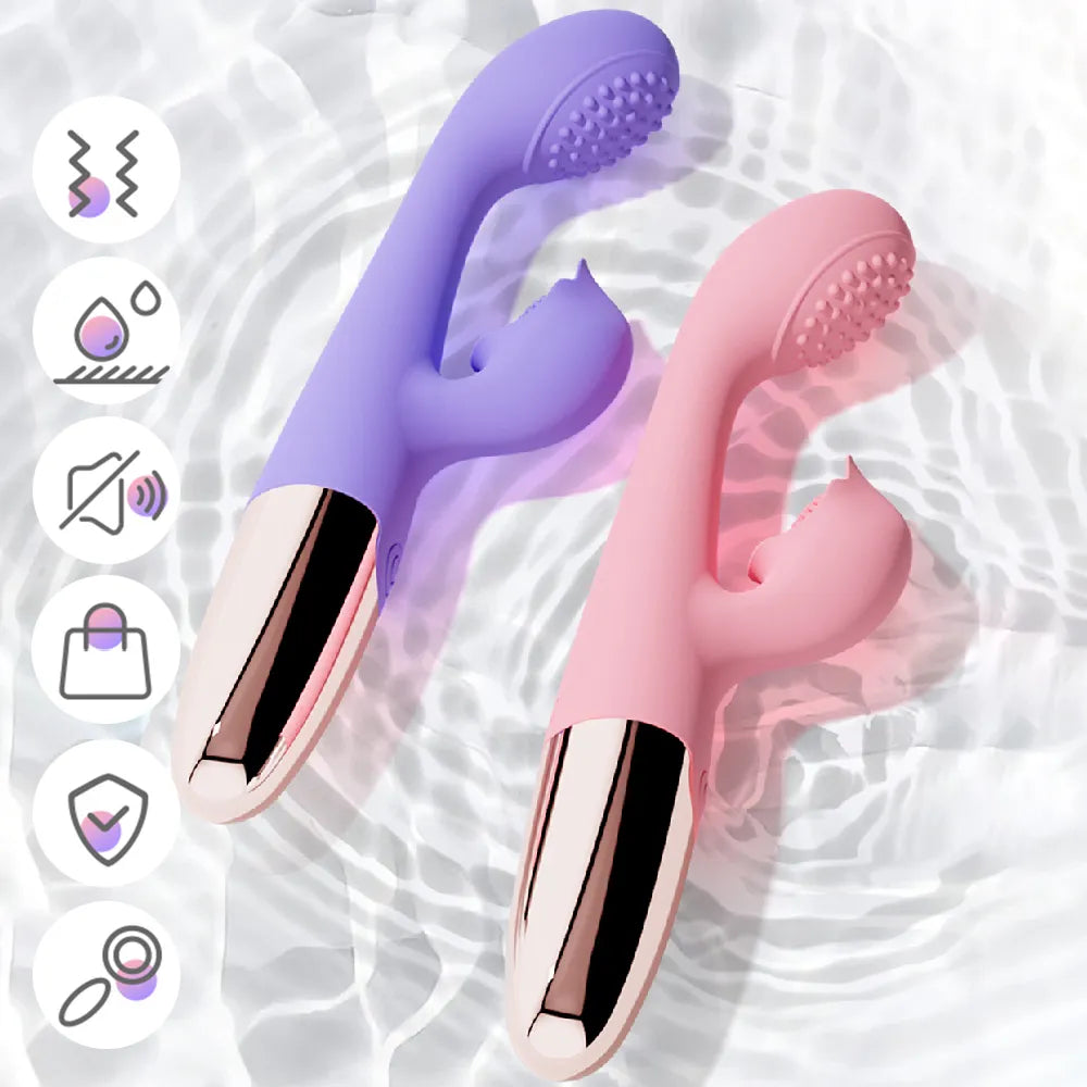 Powerful G Spot Rabbit Vibrator for Women Nipple Clitoris Stimulator Massager Dual Motors Dildo Adult Goods Sex Toys for Female