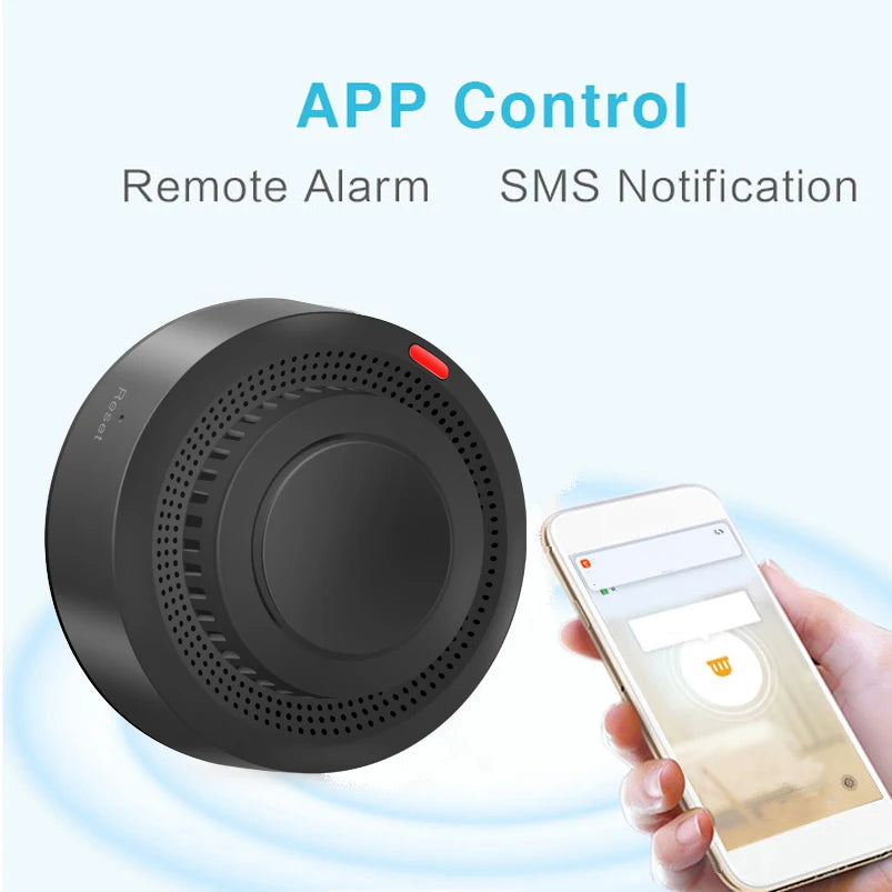 1/2/3/4//5 PCS Set Wi-Fi APP Control Remote Smoke Detector Wireless Photoelectric Sensor Fire Alarm Home Kitchen Hotels Business Mall Factory Security System Work with Smart Life Alert Sound Alarm