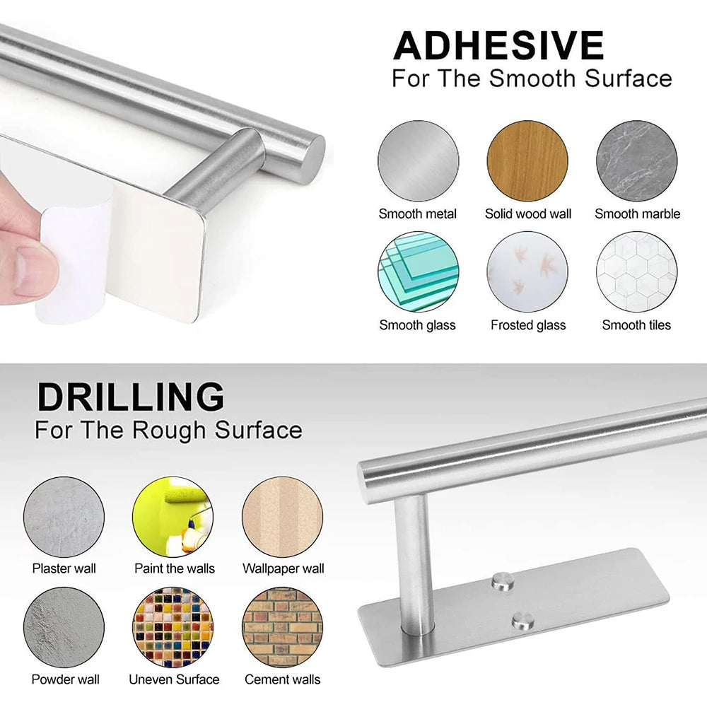 NEW Arrivals Paper Towel Holder Under Cabinet Adhesive Paper Towel Holder for Kitchen Stainless Steel Paper Towel Roll Rack Wall Mounted Home Kitchen Accessories