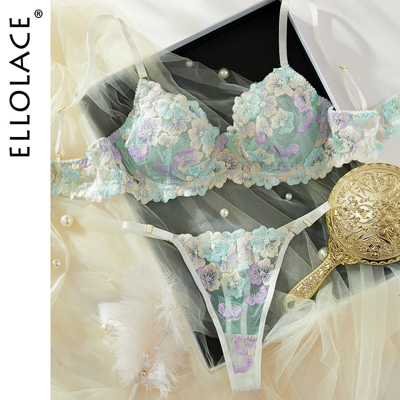 Fancy Lingerie Sexy Delicate Underwear Lace Embroidery Bilizna Set Fairy Intim Goods Onlyfans Kit Beautiful Brief Sets