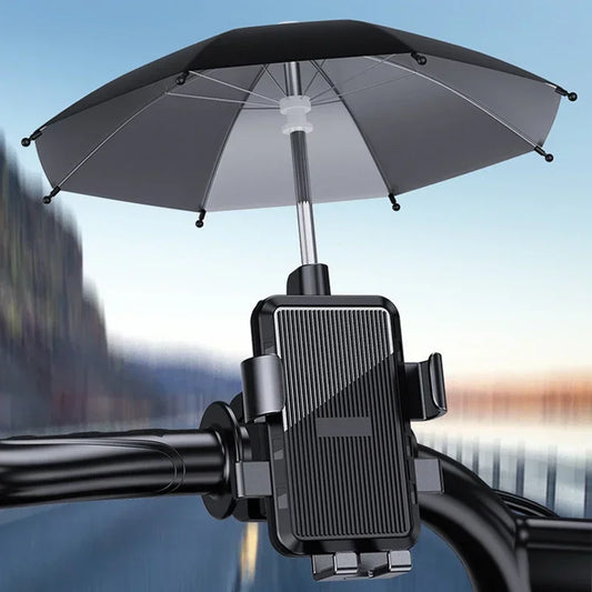 NEW Arrivals Blue/Pink/Black Color Bicycle Motorcycle Mobile Phone Holder with Umbrella for Electric Vehicle Scooter Cycling Mountain Phone Stand Handlebar Mount Bikes Accessories