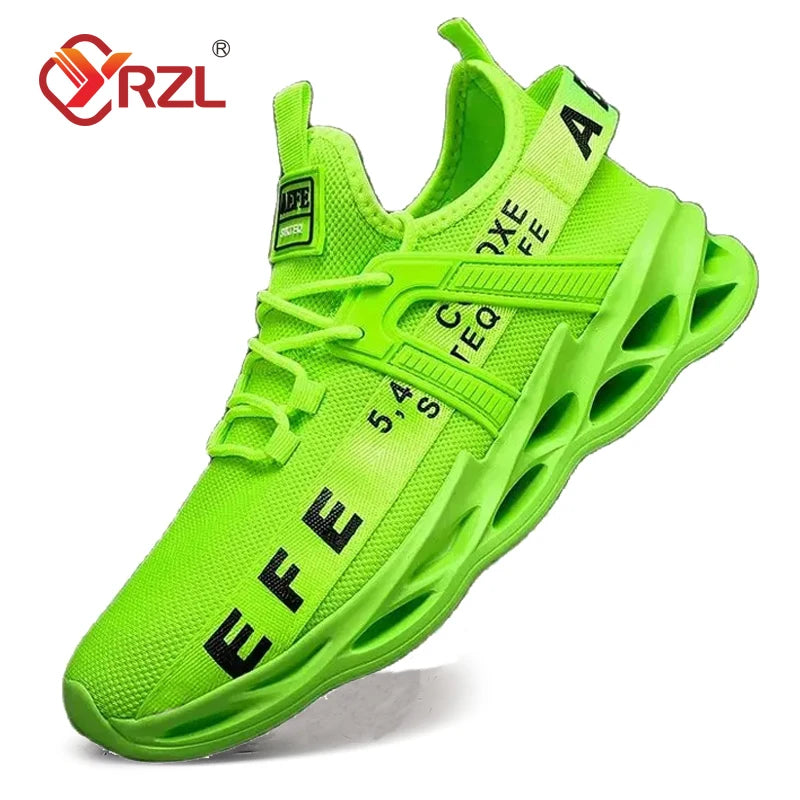 Men Sneakers Lightweight Comfortable Mesh Breathable Sneakers Men Green Casual Shoes Thick Sole Running Shoes for Men