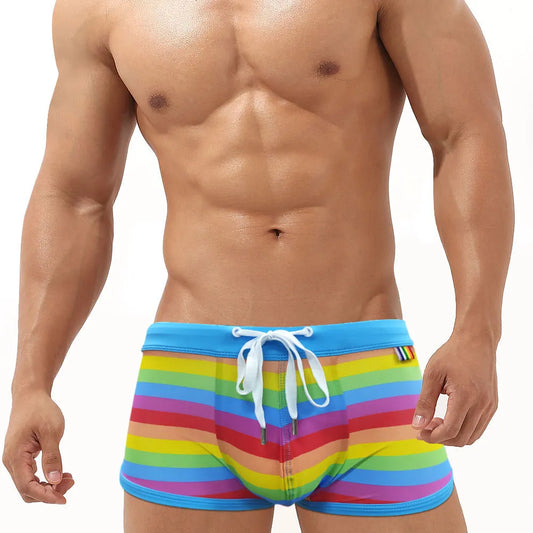 Hot Sexy Men Swimwear Summer Swimsuit Kids Surf Man Trunks Push-up Beach Low-Waist Pride Day Gay Swim Bathing-Pants surfing