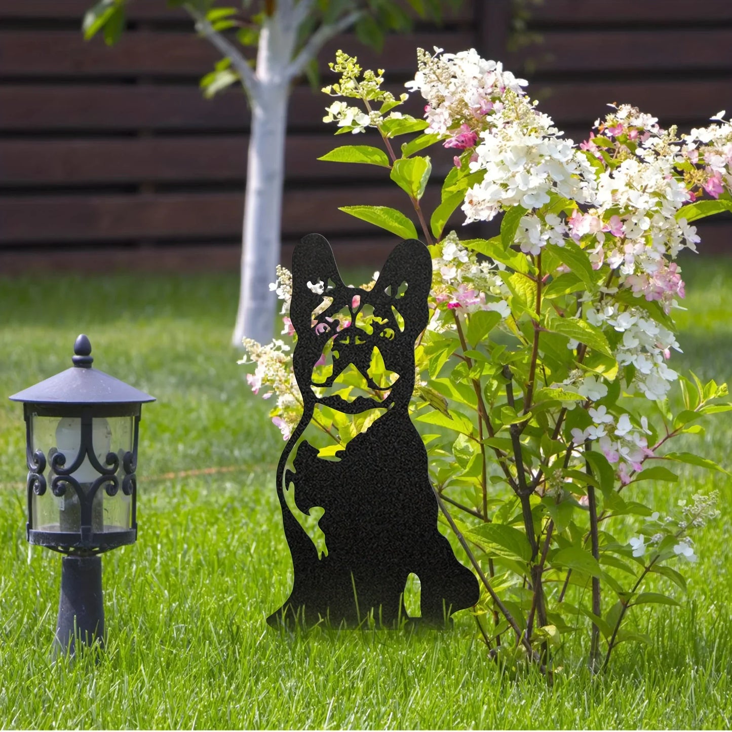 Dog Metal Art Garden Statues French Bulldog, Festival Decorations & Yard Decor 1PC Doberman Pinscher Backyard Lawn Stakes