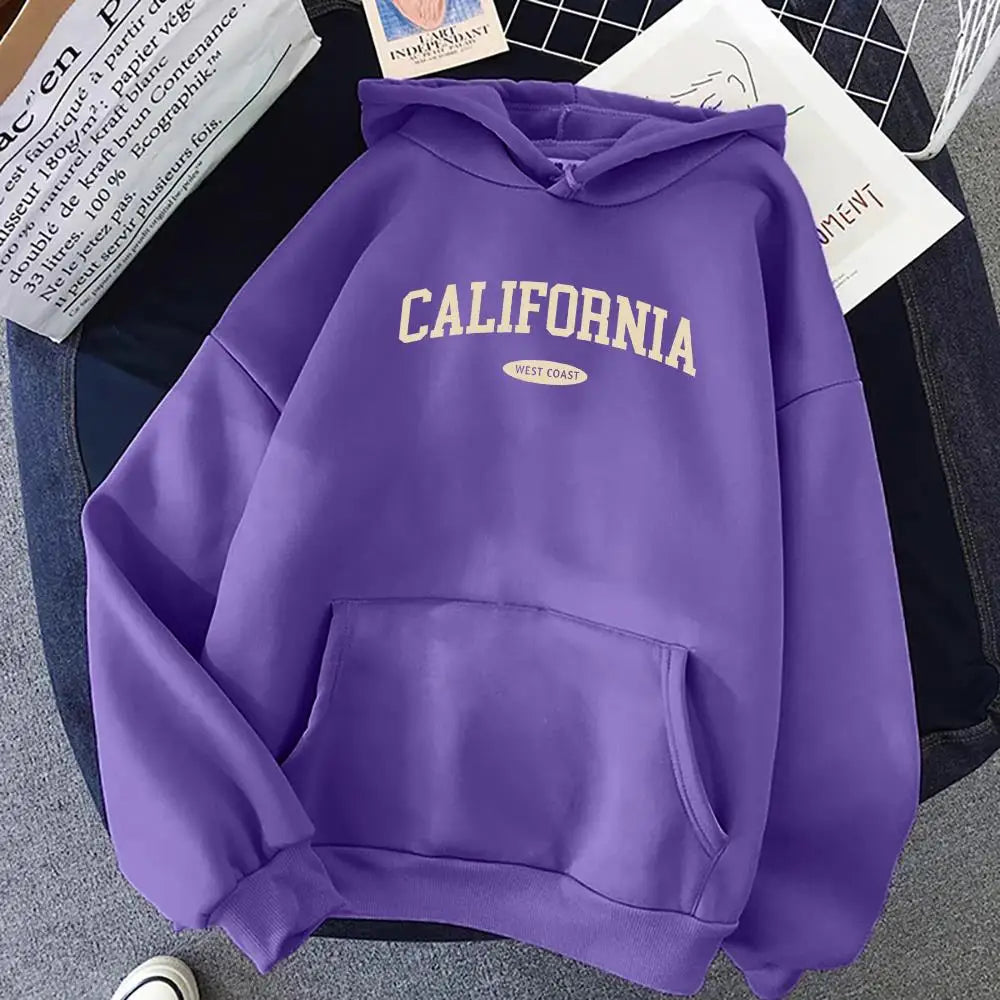 NEW Arrivals S-2XL 12 Colors California West Coast Design Women Hoody Hip Hop All-Match Streetwear Pocket Crewneck Clothes Fleece Comfortable Female Girls Casual Clothing Supplies