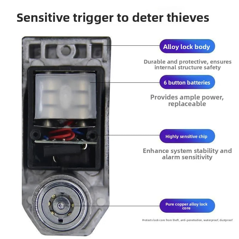 For Bicycle Scooter Motorcycle Disk Brake Lock Electric Battery Mountain Bike Brake Disk Lock Anti-Theft Alarm Motorcycle/Bike Brake Lock