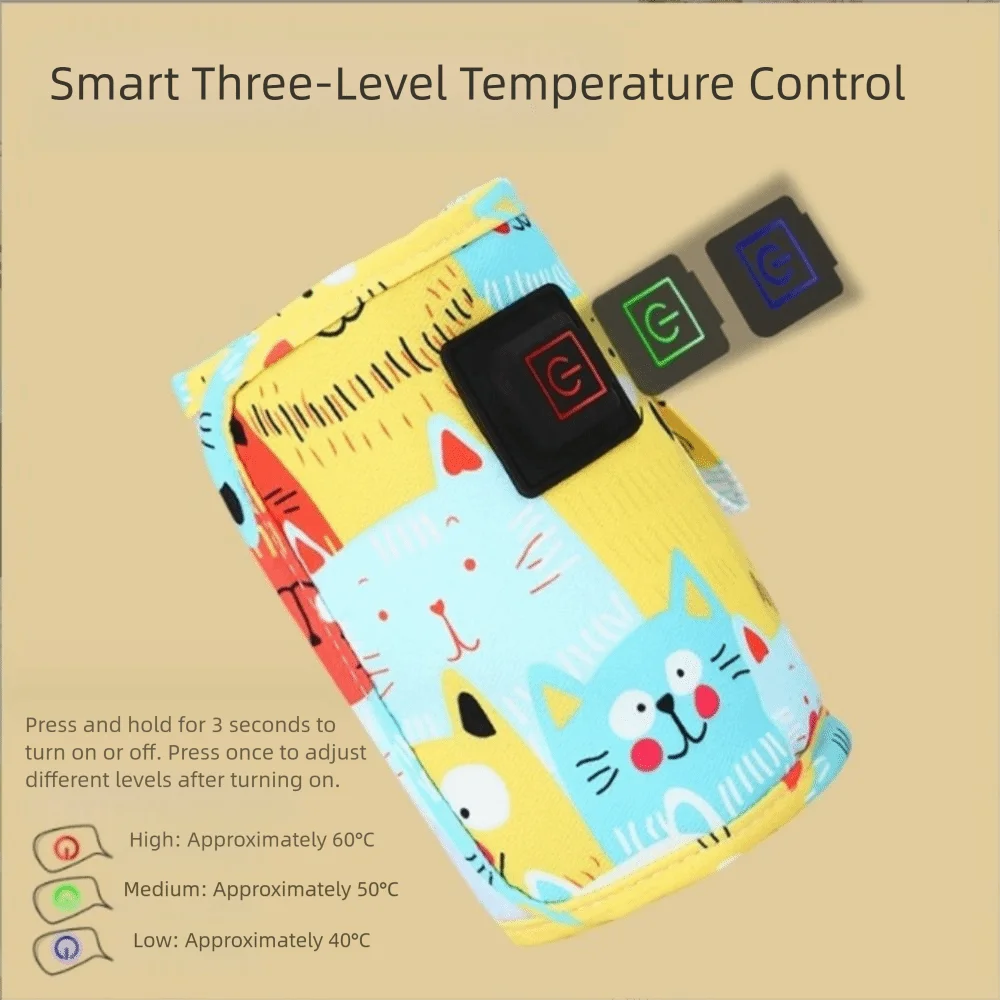 Electric USB Powered Baby Milk Warmer Portable Size For Milk Water Portable Bottle Heater Insulated Design Winter Use Outdoor Travel Stroller Bag
