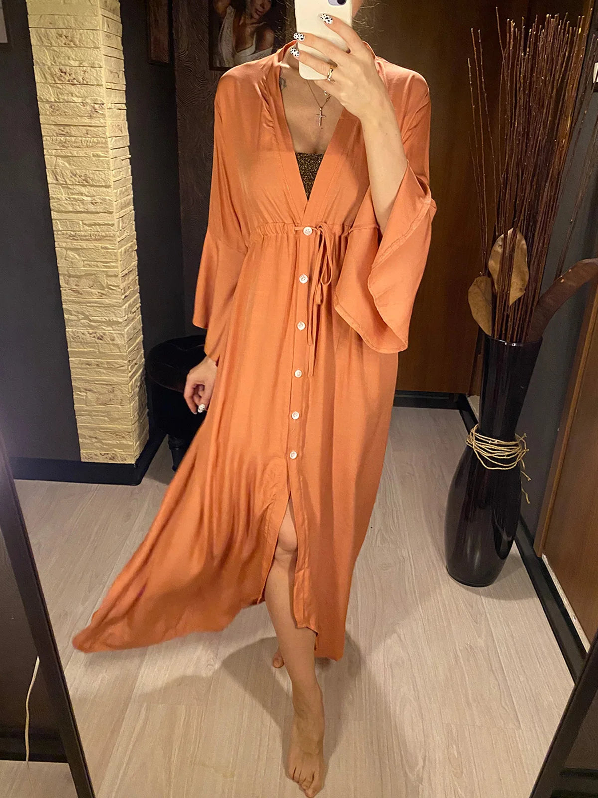 3 Colors New Sexy Beach Long Maxi Dress Women Beach Cover Up Tunic Pareo White V Neck Dress Robe Swimwear Cover Up Bikini Beachwear V2626