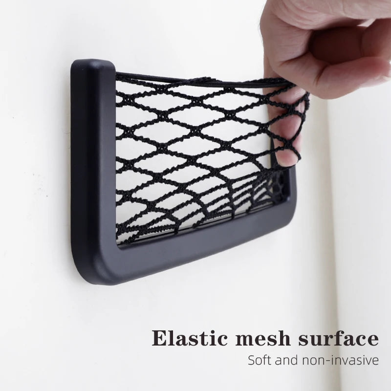 Universal Car Organizer Mesh Bag Elastic Wallet Mesh Phone Holder For Mercedes BMW Toyota Corolla Prius Yaris Rav4 CHR Aygo Hilux Raize Camry Cars Interior Accessories