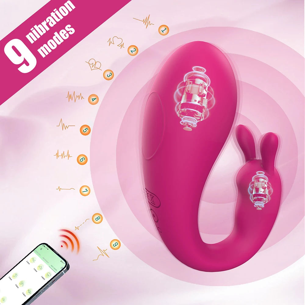 9 Modes Wireless Bluetooth APP Vibrator Female Remote Control Egg Clitoris Stimulator G Spot Massager Wearable in Panties Outdoor Travel Endless Pleasure Sex Toys for Women Masturbation Supplies Adults Sex Shop Products