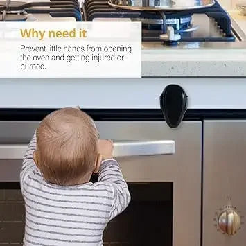 NEW Arrivals Baby Safety Oven Door Lock for Kitchen Child Safety Locks Children Protection Kids Safety Care Drawer Cabinet Double Button Locker Babies Safety Accessories Home Security Supplies